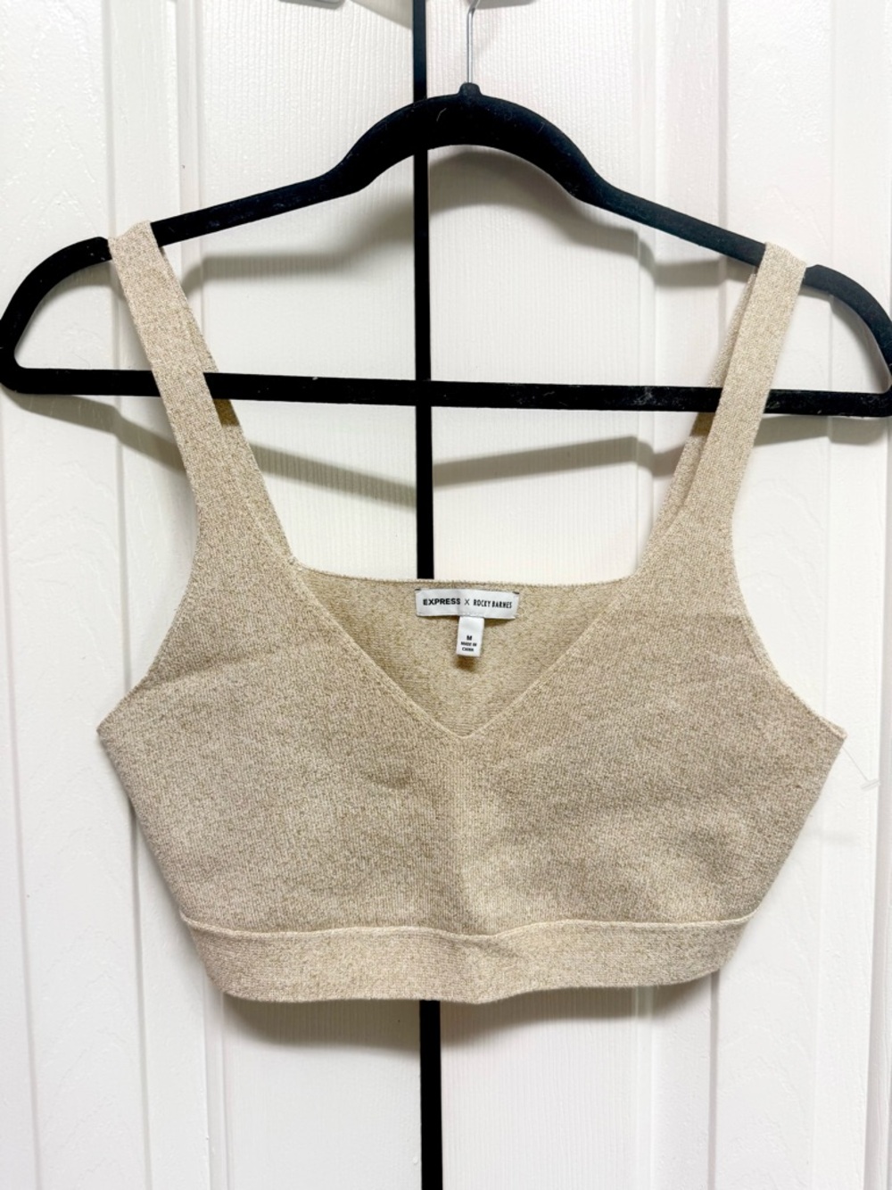 Express Beige Sparkle Tank Top